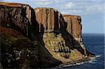 Kilt Rock, famous basaltic cliff near Staffin, Isle of Skye, Inner Hebrides, Scotland, United Kingdom, Europe