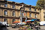 Flower Market in Place de L'Hotel de Ville Square, Aix-en-Provence, Bouches-du-Rhone, Provence, France, Europe