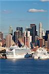 View of Midtown Manhattan across the Hudson River, Manhattan, New York City, New York, United States of America, North America