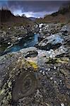 Das Wasser geschnitzt Schlucht bei Glen Orchy, Highland, Schottland, Vereinigtes Königreich, Europa