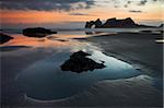 Sunrise on Wharariki Beach at the top of the South Island, New Zealand, Pacific