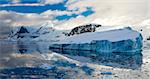 Icebergs and mountains on the Antarctic Peninsula, Antarctica, Polar Regions