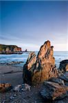 Eroded rocks at Bantham in South Devon, England, United Kingdom, Europe