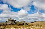 Melting snow on Hollow Tor in Dartmoor National Park, Devon, England, United Kingdom, Europe