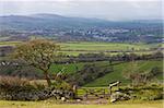 Spectacular views from Dartmoor over countryside towards Tavistock, Dartmoor National Park, Devon, England, United Kingdom, Europe
