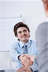 Young Businessman Shaking Hands with Businesswoman