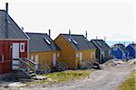 Maisons en bois, Ittoqqortoormiit, Sermersooq, Groenland