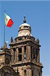 Métropolitaine cathédrale, Plaza de la Constitucion, Mexico, Mexique