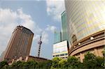 Skyline in Pudong from Lujiazui Park, Shanghai, China