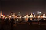 Skyline of the Bund from Pudong at night, Shanghai, China