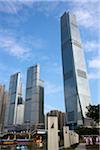 Skyline in Union Square from West Kowloon promenade,  Hong Kong