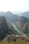 View of 9 zigzag river from Tianyoufeng, Fujian, China