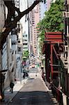 Streetscape of Aberdeen Street, Central, Hong Kong