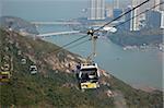 Surplombant la ville de Tung Chung de la 360 skyrail, Lantau Island, Hong Kong