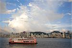 A sightseeing ferry touring at Victoria Harbour, Hong Kong