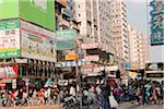 People crossing at main road at Yuen Long, New Territories, Hong Kong