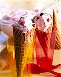 Ice cream in cones