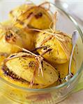 roast mangos with pistachios