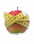 apple and measuring tape