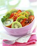 kiwi, strawberry, mint and star anise salad
