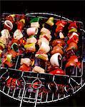 Kebabs on grill