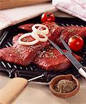 Grilling steak