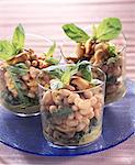 White bean, mussel and basil salad