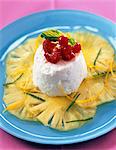 carpaccio d'ananas avec fromage frais