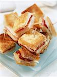 chorizo and ham toasted sandwich bites