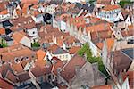 Vue aérienne de Bruges, Bruges, Flandre, Belgique, patrimoine mondial UNESCO