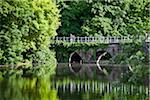 Minnenwater Park in the downtown of Bruges, Flanders, Belgium