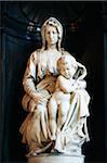 Europe, Belgium, Flanders, Bruges, Madonna and chilld statue by Michael Angelo, 1504, 13th century Onze Lieve Vrouwekerk, Church of our Lady, old town, Unesco World Heritage Site