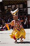 Un danseur cerf au festival Tamshingphala Choepa à Bumthang.