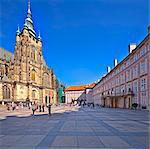 Europe, Czech Republic, Central Bohemia Region, Prague. Hradcany Castle and St. Vitus Cathedral