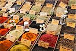 Antibes, Provence Alpes Cote d'Azur, France. Herbs and spices for sale on the Antibes food market