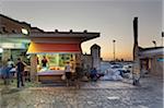 Italy, Apulia, Lecce district, Salentine Peninsula, Salento, Gallipoli, Fish market near the harbor