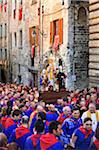 Italy, Umbria, Perugia district, Gubbio.'race of the Candles' (la corsa dei ceri)