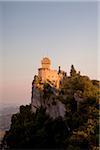 Europe, San Marino. Torre Cesta, one of the three historic towers on Monte Titano. UNESCO