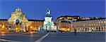 Terreiro do Paco au crépuscule. Un des centres de la ville historique. Lisbonne, Portugal