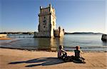 Torre de Belem (tour de Belém), un Site du patrimoine mondial de l'UNESCO construit au XVIe siècle, Lisbonne, Portugal