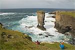 A sea stack at Yesnaby, near Stromness on the main island of Orkney, Scotland