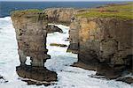 A sea stack at Yesnaby, near Stromness on the main island of Orkney, Scotland