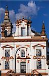 Spain, Andalusia, Seville; Detail of facade of the Baroque 'Hospital de la Caridad'