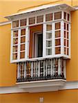 Spain, Andalusia, Seville; A typical andalusian balcony