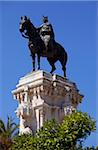 Spain, Andalusia, Seville; Monument in one of the central squares of the old quarter