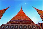 Thailand, bangkok, Chedis at Wat Pho, Dusk