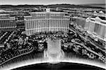 U.S.A., Nevada, Las Vegas, The Bellagio Hotel and Bellagio Fountain taken from Paris.