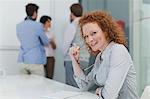 Businesswoman sitting in meeting