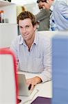 Businessman working on laptop