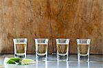 Row of tequila shots